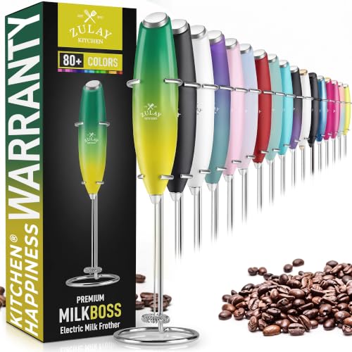 Zulay Powerful Milk Frother for Coffee with Upgraded Titanium Motor (Lemon Lime / OG Frother)