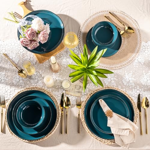 Dinnerware Sets for 4 (Deep Green / Service For 4(12Pcs))