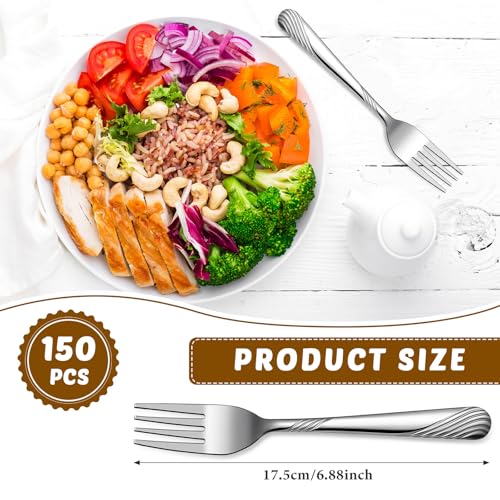 150 Pcs Metal Dinner Forks Bulk
