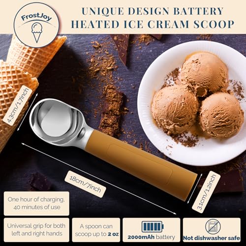 Heated Ice Cream Scoop Rechargeable (Olive Evergreen / 2 oz)