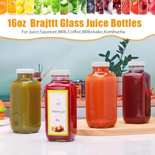 16 oz Juice Bottles with Lids (16 Ounces)