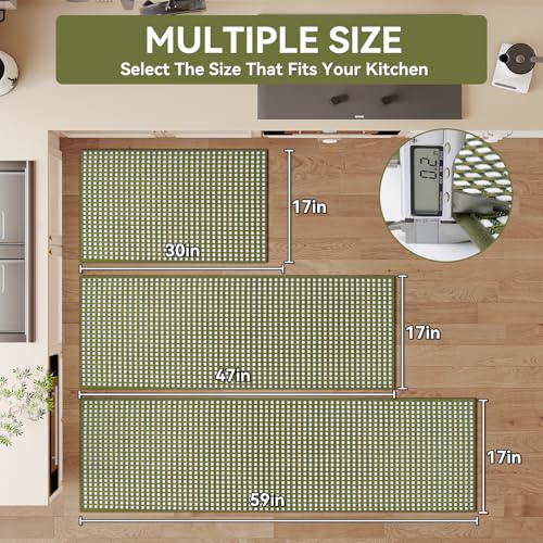 Kitchen Runner Rugs Non Slip Washable Long Kitchen Mats Blue 17"x59"