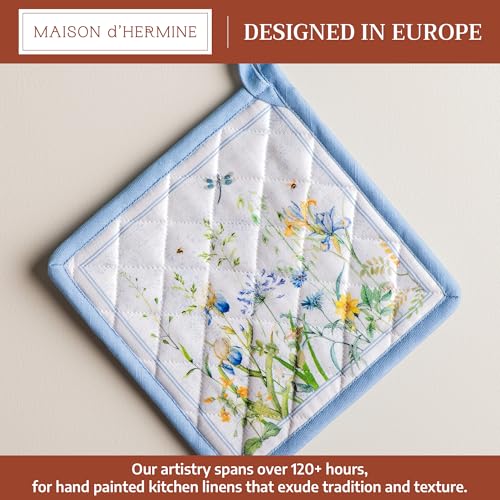 Pot Holders 100% Cotton Potholders (012 - Fleurs De Mai / 8" x 8" (Pot Holder Pack of 1))
