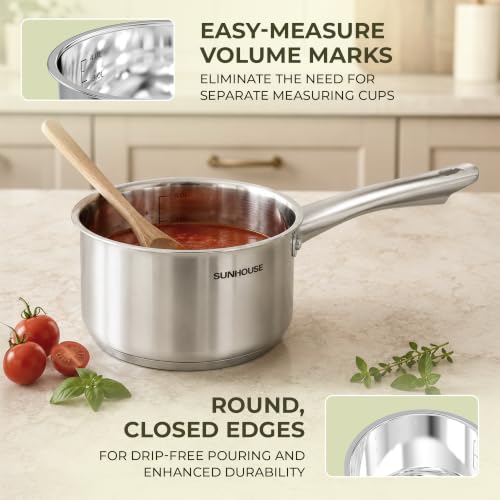4 QT Stainless Steel Sauce Pan with Lid