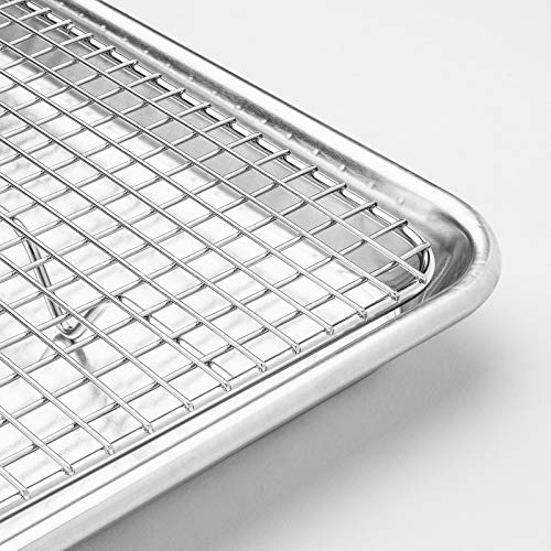Set of 2) Stainless Steel 12" x 17" Baking & Cooling Racks (Fits Half Sheet Pan) - Cookie Baker's Oven Wire Rack (2 Count)