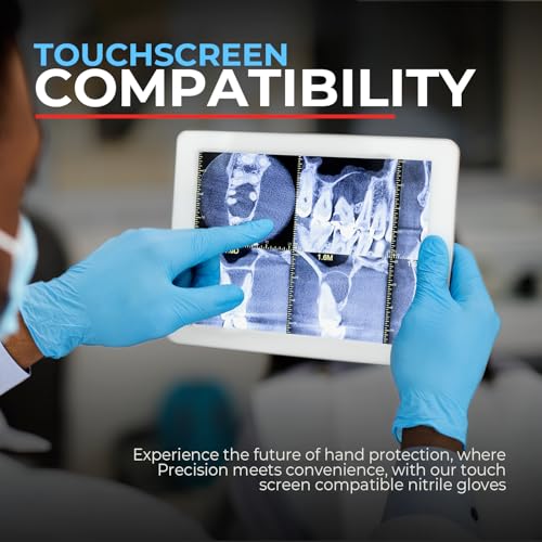 Heavy Duty 6 Mil Blue Nitrile Gloves Disposable Latex & Powder Free (1000 Count / Small)