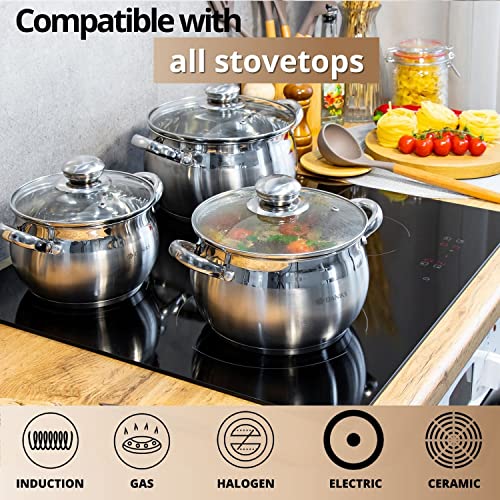 Classic 4 Quart Stainless Steel Stock Pot with Glass Lid (4 Quarts)