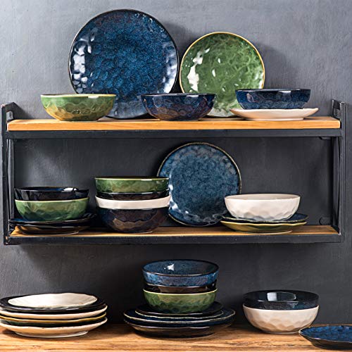 Ceramic Salad Bowls Set for Kitchen (Blue)