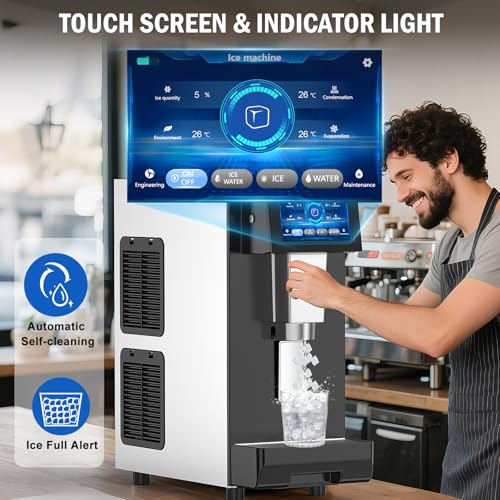 100 lbs Countertop Nugget Ice Maker Commercial with Water Dispenser