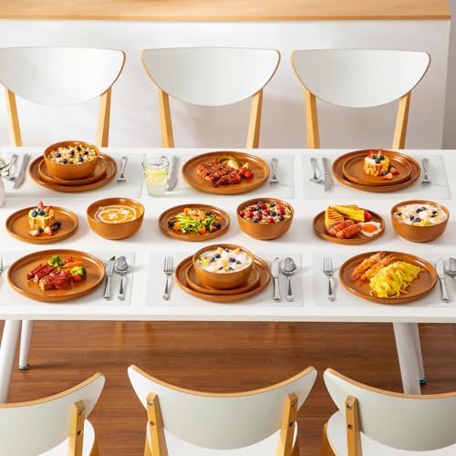 Plates and Bowls Sets (Caramel Yellow / 18 Pcs (Service for 6))