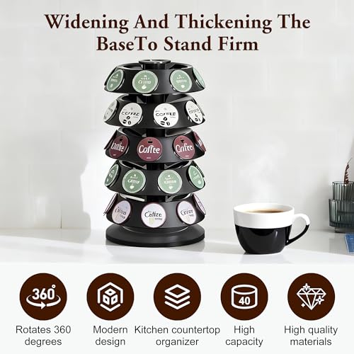 K Cup Holder Coffee Pods Holder with 40 K (New Model Black)