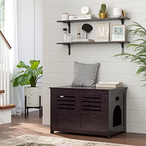 Long Wall Shelves (Espresso / 39.4 Inch)