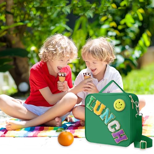 Insulated Lunch Bag With Adjustable Shoulder Strap (Dark Green)
