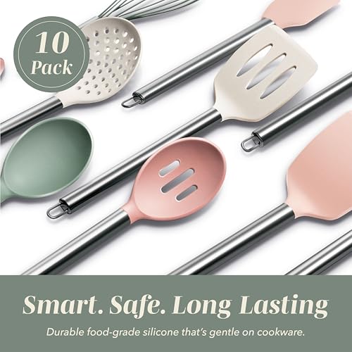 Silicone Cooking Utensils (Mint / 10 Pieces)