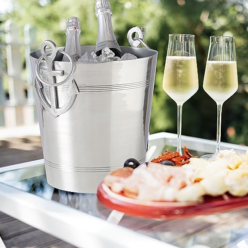 Nautical Ice Bucket with Anchor Handles
