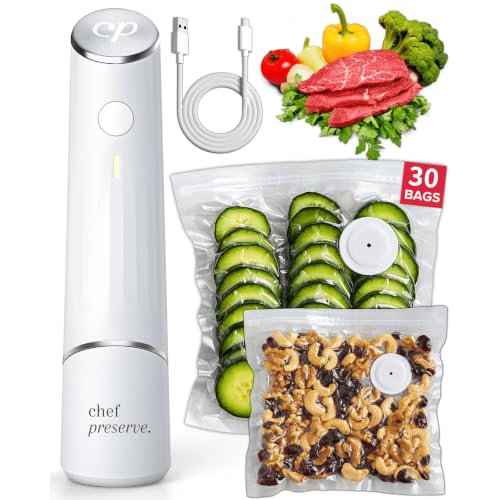 Compact Vacuum Sealer for Food (Vacuum Sealer + 30 Bags)