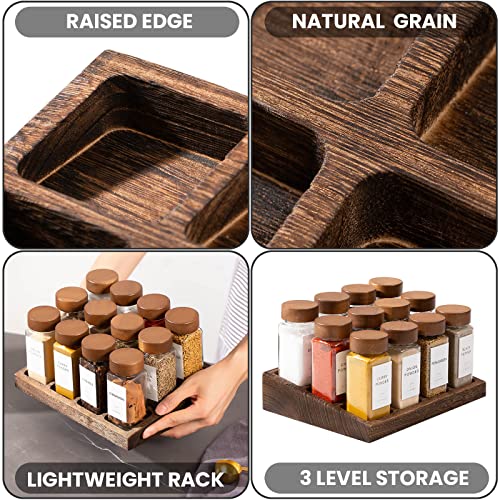 Glass Spice Jars with Labels (24+2pcs rack)