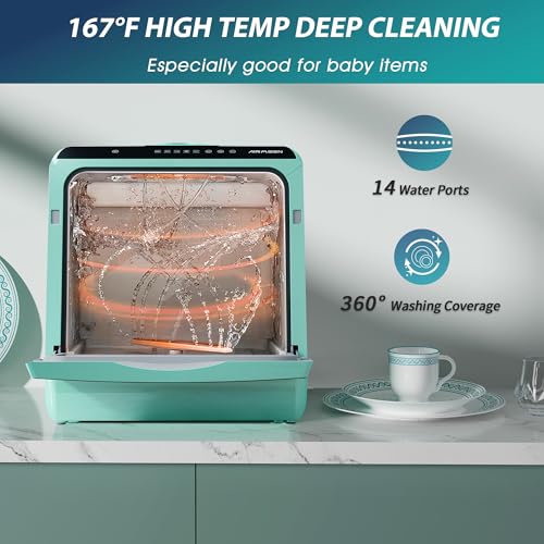 Portable Countertop Dishwasher (Green)