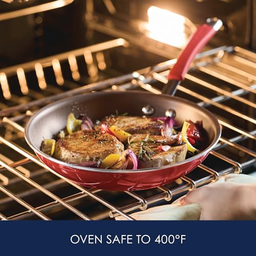 Cucina Nonstick Frying Pan Set (Skillet Set (9.25" & 11") / Cranberry Red)