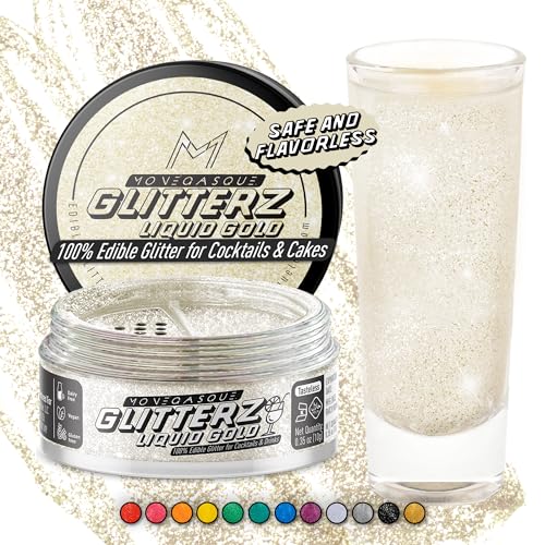 Liquid Gold Edible Glitter for Drinks & Cakes (10 Grams / 02. Iridescent Gold)