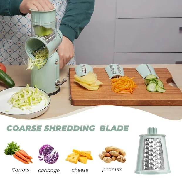 Rotary Cheese Grater 5 Blades Mandoline Slicer for Vegetable