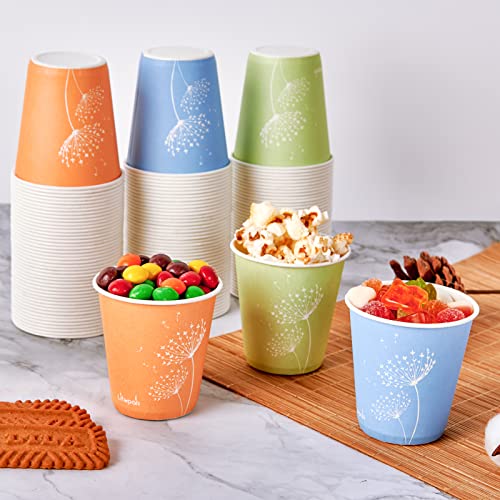600 Pack 5 oz Paper Cups (5OZ-orange&blue&green)