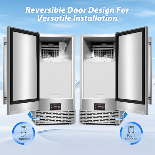 Under Counter Ice Maker (95Lbs/24H-Silver2)