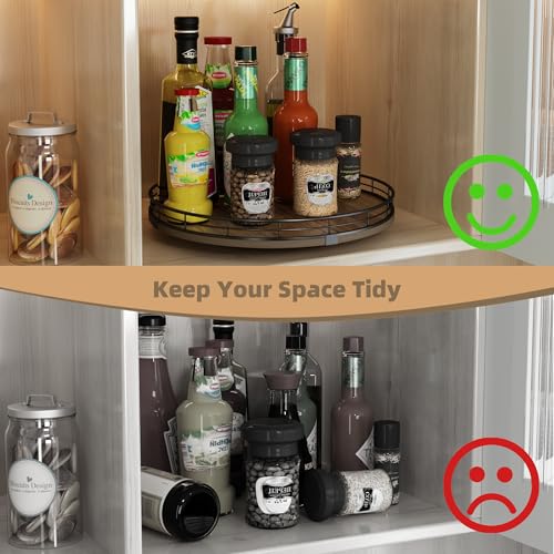 Acacia Wood 12" Lazy Susan Turntable Organizer for Table Top