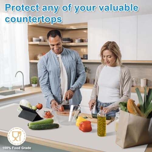 Silicone Mats for Kitchen Counter 47"x23.6"x0.08” (Light Gray / 47"L x 23.6"W)
