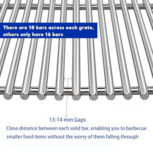 304 Stainless Steel Grill Grates for Weber Genesis 300 (19.5" x 25.8" - 7528 Genesis 300)