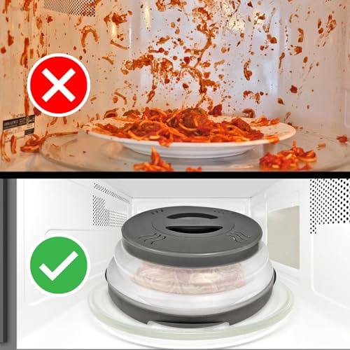Magnetic Microwave Splatter Cover 12" Collapsible (Gray)