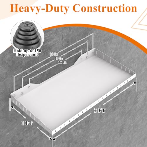 12 x 24 Inch Garage Wall Shelves (White)
