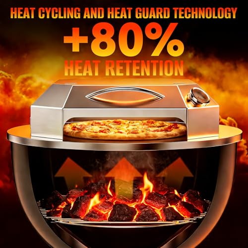 Stainless Steel Pizza Oven Kit for 22 Inch Charcoal Kettle Grilll