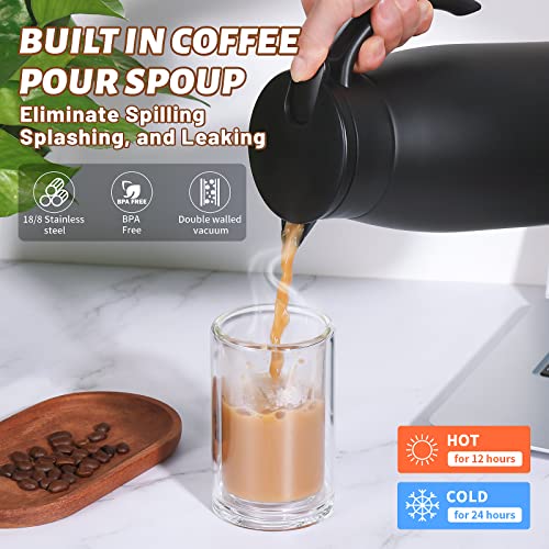 34oz Insulated Coffee Carafe with Handle (Black / 34 Ounces)