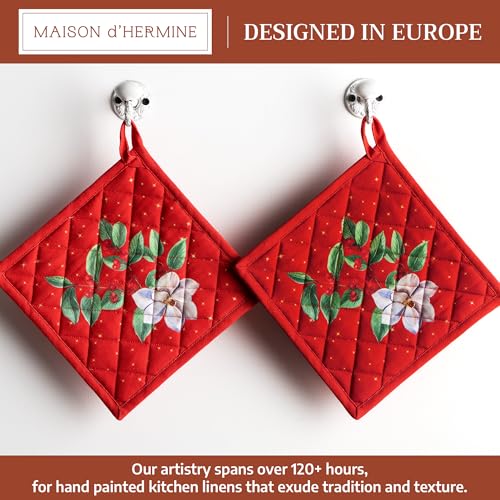 Pot Holders 100% Cotton Potholders (107 - Noel / 8" x 8" (Pot Holder Pack of 2))