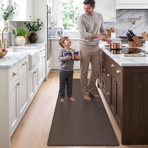 Kitchen Floor Mats Cushioned Anti Fatigue (2-brown / 86"l X 23"w X 0.4"th)