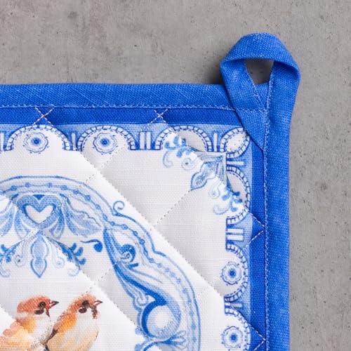 Pot Holders 100% Cotton Potholders (008 - Amsterdam Canals / 8" x 8" (Pot Holder Pack of 2))