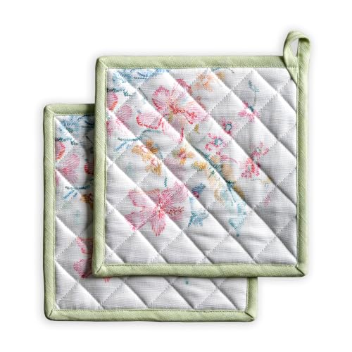 Pot Holders 100% Cotton Potholders (102 - Paradise Island / 8" x 8" (Pot Holder Pack of 2))