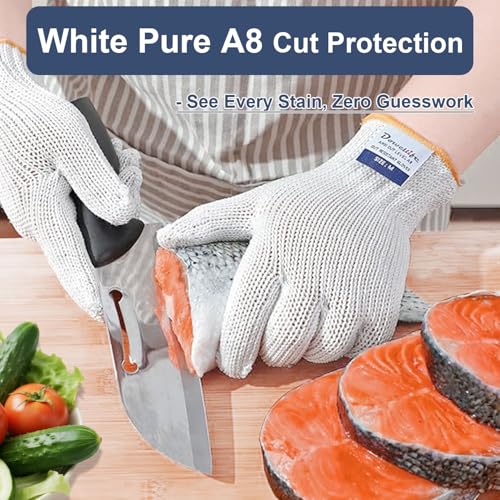 Level 8 Reinforced Cut Resistant Gloves (Small (Pack of 1) / White)