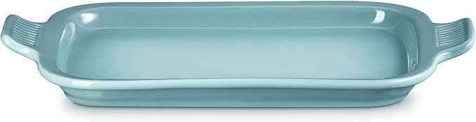 Le Creuset Stoneware Rectangular Dish with Platter Lid, 3 qt., Sea Salt