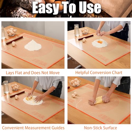 Silicone Pastry Mat 34x26 Inch Nonstick Baking Mat