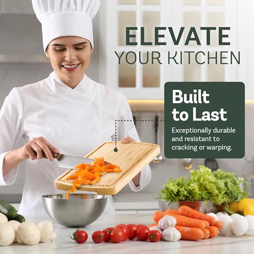 Bamboo Cutting Boards for Kitchen (4-Piece)