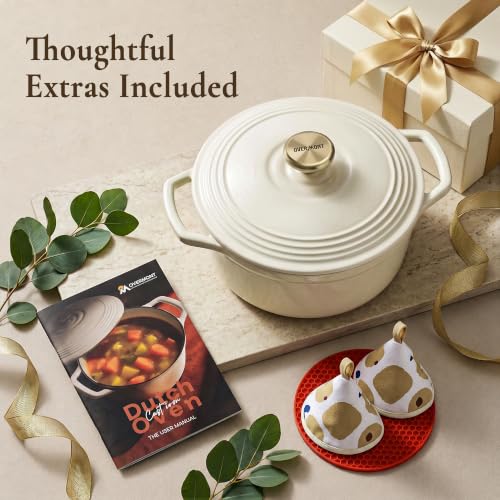 Enameled Cast Iron Dutch Oven (5.5 Quart / Warm White)