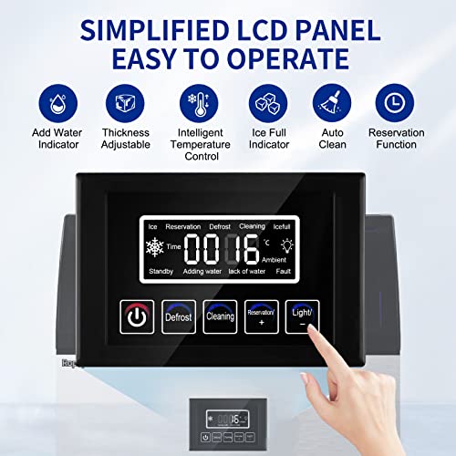 Commercial Ice Maker Machine 360LBS (Clear Ice Cubes - 360LBS/24H (8-15Mins))