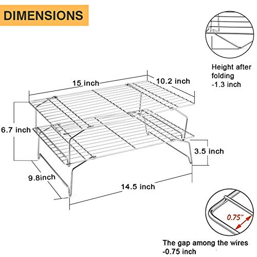 Cooling Rack Set of 2 (Silver / 15" x 10")