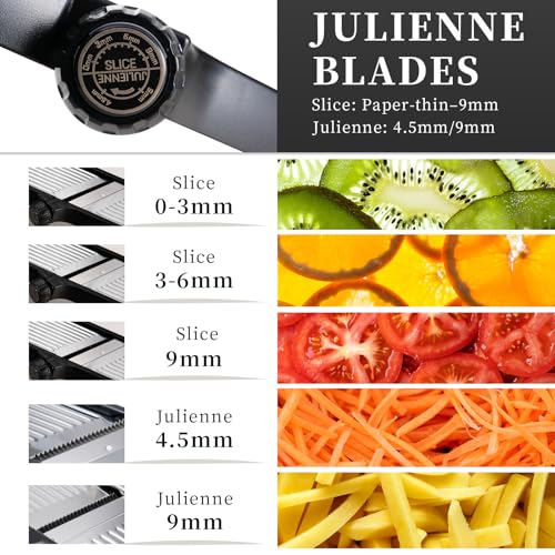 5‑in‑1 Adjustable Mandoline Slicer (Black)