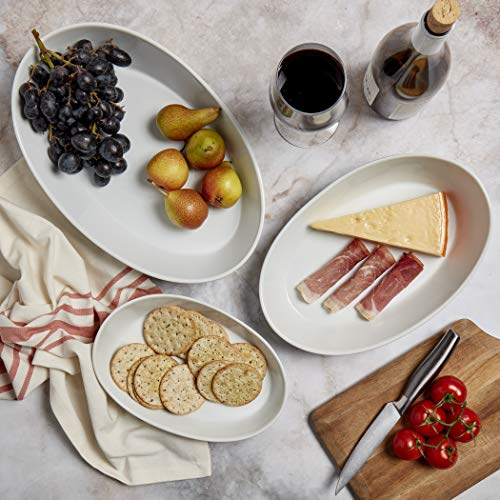 Denmark White Porcelain Chip Resistant Scratch Resistant Commercial Grade Serveware (3 PC OVAL SERVING BOWL)