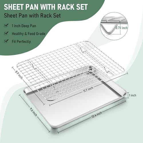 Quarter Sheet Pan with Wire Rack (4 Count)