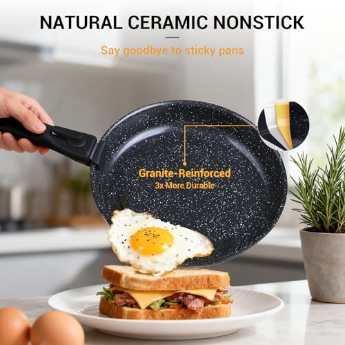 21Pcs Pots and Pans Set Non Stick with Detachable Handle Frying Pan (Frying Pan Set)