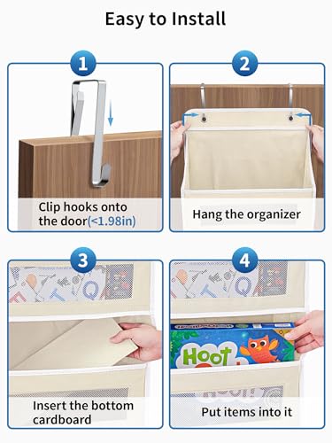 Over the Door Organizer for Bedroom (Beige / 1 Pack (Standard))